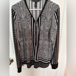 INC Lightweight black and white top